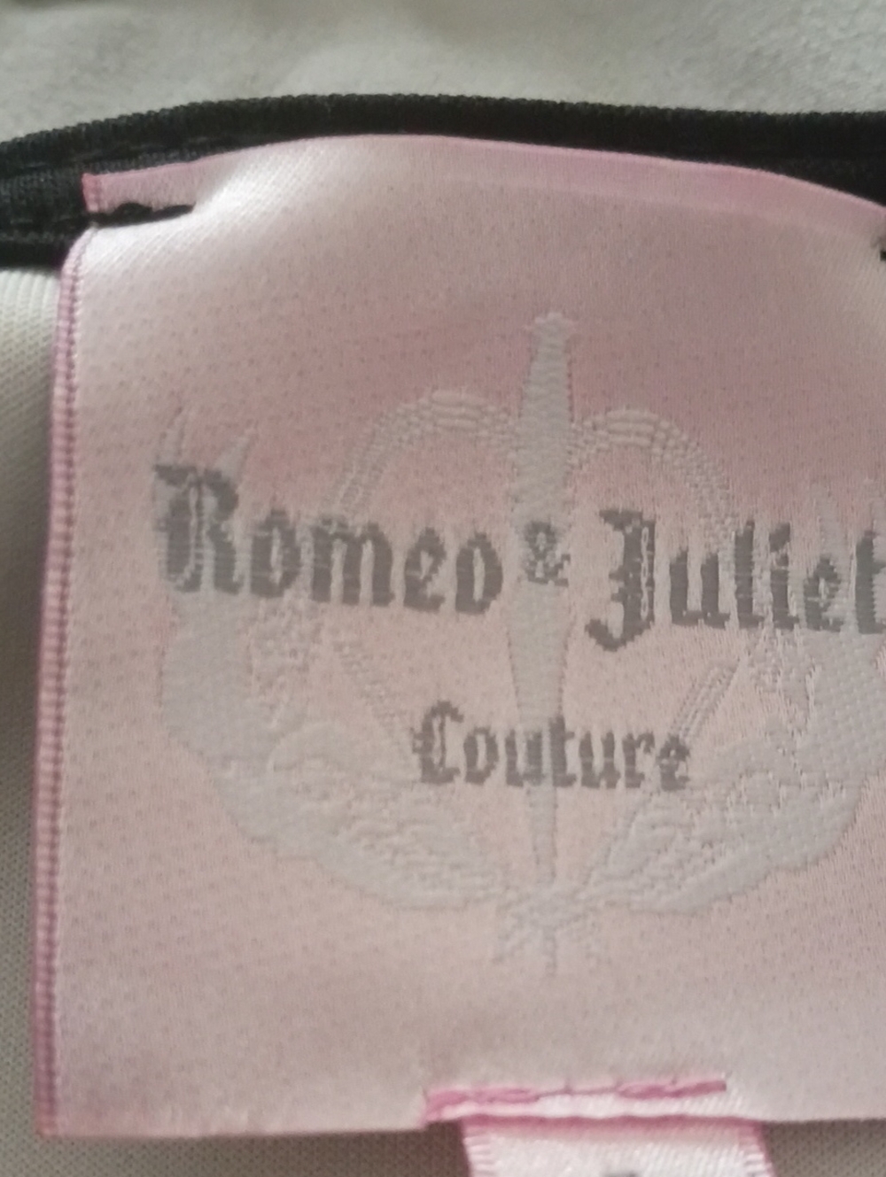 Romeo & Juliet Couture Pink Satin Brand Label